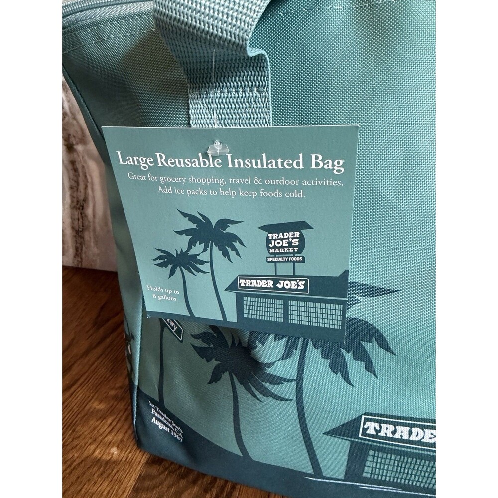 Trader Joe's Cooler Bag Teal Green Large Insulated NEW 8 gal Ships Quick - Picture 4 of 9